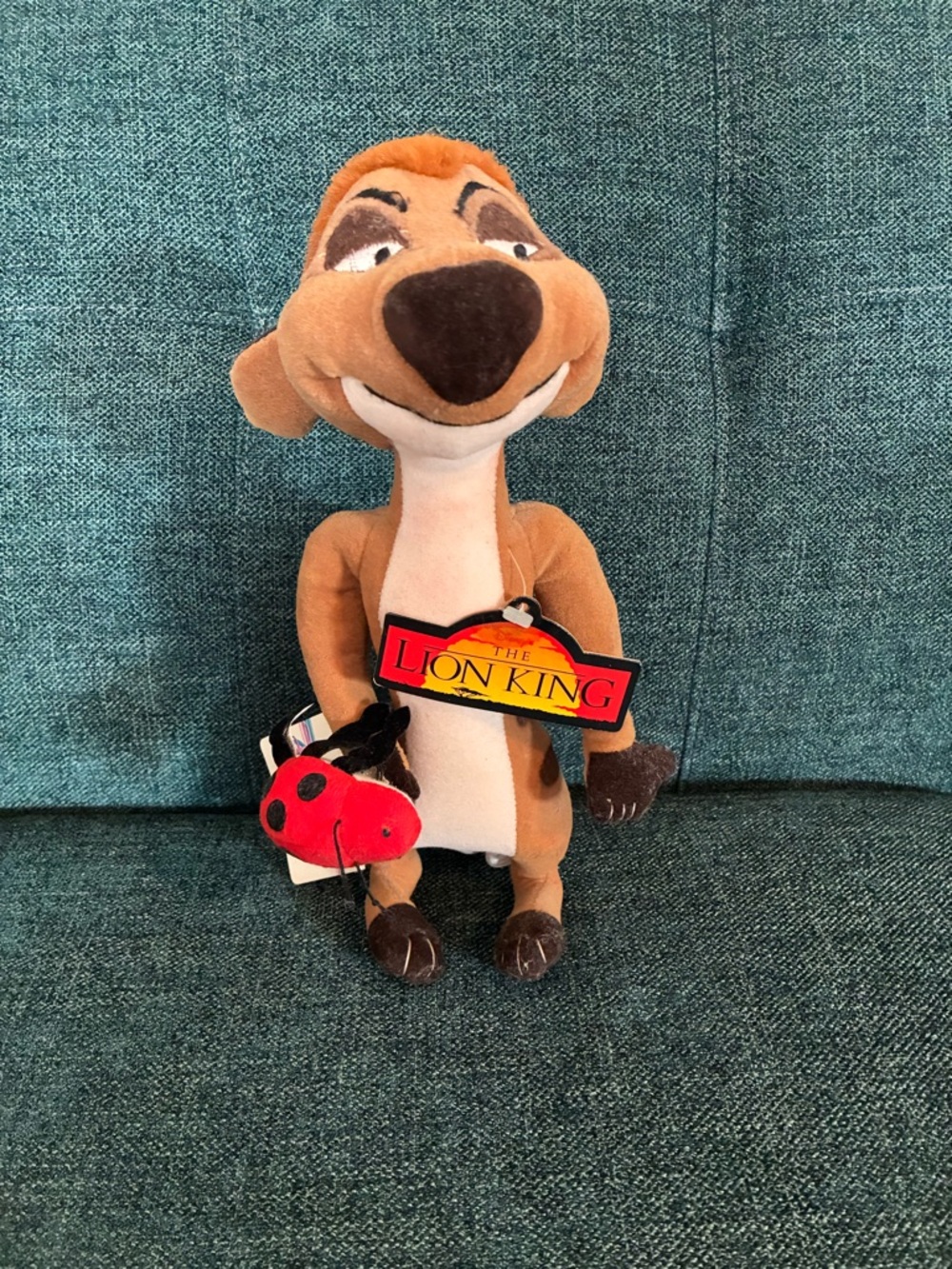 Disney Timon Plush with Red Ladybug Accessory - Brown, Tan, Cream
